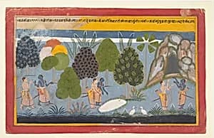 Rama and Lakshmana Search in Vain for Sita: Illustrated folio from a dispersed Ramayana series by Unknown Artist