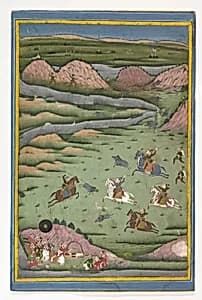 Maharana Amar Singh II or Sangram Singh Hunting Wild Boar by Unknown Artist