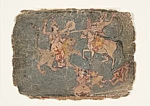The Goddess Durga Slaying an Enemy; Page from a Dispersed Markandeya Purana (Stories of the Sage Markandeya) by Unknown Artist