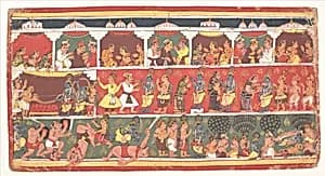Encounters in Mathura: Page from a Dispersed Bhagavata Purana (Ancient Stories of Lord Vishnu) by Unknown Artist