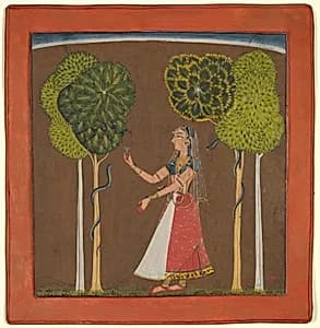 Ragini, possibly Asavari: Folio from a Ragamala Series by Unknown Artist