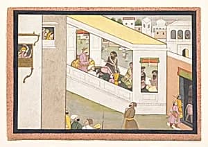 Rama and Lakshmana as Boys Assist the Sage Vishvamitra: Folio from a dispersed Ramayana series by Nainsukh