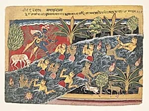 The Gopis Plead with Krishna to Return Their Clothing: Folio from "Isarda" Bhagavata Purana by Master of the "Isarda" Bhagavata Purana