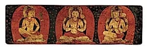 Pair of Manuscript Covers with Three Deities and Three Hierarchs by Unknown Artist