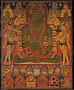 Buddha Amoghasiddhi with Eight Bodhisattvas by Unknown Artist