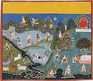 Blindman's Bluff: Page From a Dispersed Bhagavata Purana (Ancient Stories of Lord Vishnu) by Unknown Artist