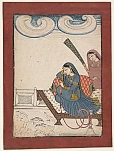 A Lady Gazing at Doves by Unknown Artist