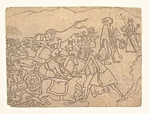 Kali Presenting the Heads of Chanda and Munda to Durga: Scene from the Devi Mahatmya (Glory of the Goddess) by Unknown Artist