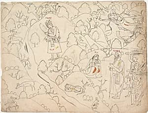 Page from a Dispersed Ramayana (Story of Rama) by Unknown Artist