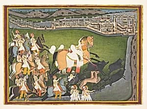 A Prince Hunting Boars with His Retinue by Unknown Artist