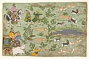 Shah Jahan Hunting Blackbuck with Trained Cheetahs by Unknown Artist