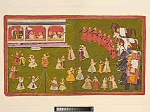 Maharana Amar Singh II, Prince Sangram Singh and Courtiers Watch a Performance by Unknown Artist
