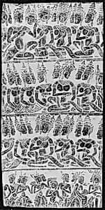 Rubbing of Apsarases (Dancers) by Unknown Artist
