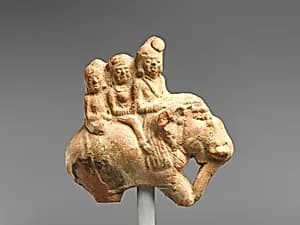 Figures Riding an Elephant by Unknown Artist