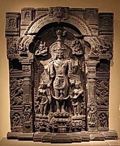 Vishnu with His Consorts, Lakshmi and Sarasvati by Unknown Artist