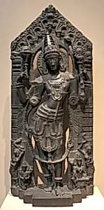 Vishnu with His Mount, Garuda, His Consort, Lakshmi, and Attendants by Unknown Artist