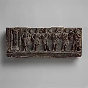 Stair Riser with Marine Deities or Boatmen by Unknown Artist