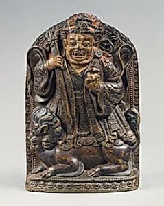 Dharmapala Standing on a Lion by Unknown Artist