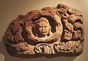 Architectural Element with Head of a Buddha by Unknown Artist