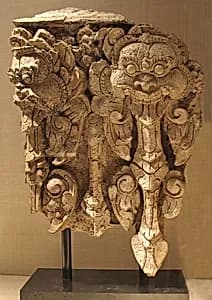 Architectural Panel with Two Kala Heads by Unknown Artist