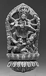 Wrathful Eight-Armed Goddess Slaying a Demon by Unknown Artist