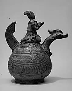 Vessel with Swan and Male Rider by Unknown Artist