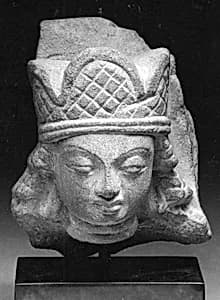 Head of Vishnu Wearing Three-Lobed Crown by Unknown Artist