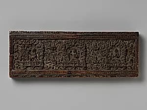 Manuscript Cover with the Bodhisattva Manjushri Flanked by Vajrapani and Avalokiteshvara by Unknown Artist