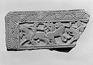 Fragment of a Lid (?) with a Hunting Scene by Unknown Artist