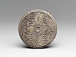 Disk Stone with a Four-Part Tracery Design of Palmettes by Unknown Artist