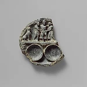 Dish with the Drunken Hercules Supported by Two Women and Flanked by a Lion by Unknown Artist