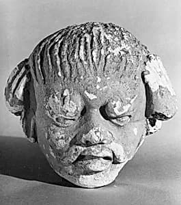 Head of a Male Figure with a Mustache by Unknown Artist
