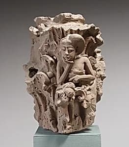 Column Surround with Pensive Woman by Unknown Artist