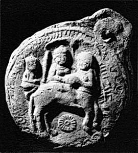 Auspicious Emblem with Pururavas and Urvashi by Unknown Artist