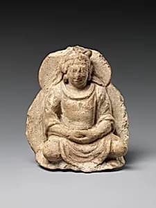 Seated Bodhisattva with Combined Halo and Mandorla by Unknown Artist