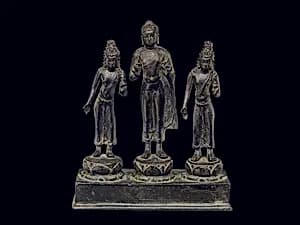 Buddha Attended by Bodhisattvas Avalokiteshvara and Maitreya by Unknown Artist