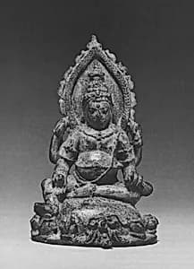 Seated Four Armed Jambhala, the Buddhist God of Wealth by Unknown Artist