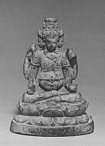 Seated Four-Headed and Four-Armed Jambhala(?), the Buddhist God of Wealth by Unknown Artist