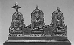 The Transcendent Buddha Ratnasambhava Flanked by Two Bodhisattvas by Unknown Artist