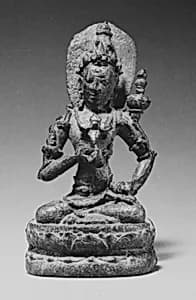 Seated Male Deity Holding a Double Vajra by Unknown Artist