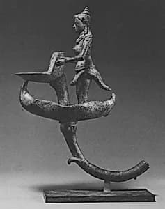 Standing Kinnari Holding an Oil Receptacle by Unknown Artist