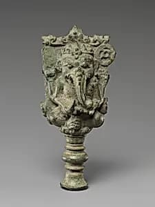 Bell Handle with Seated Ganesha by Unknown Artist