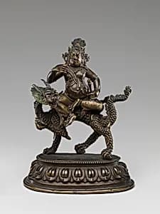 White Jambhala on a Dragon by Unknown Artist