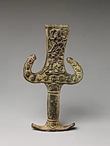 Sword Handle with Scenes of the Goddess Durga Slaying the Buffalo Demon Mahishasura by Unknown Artist