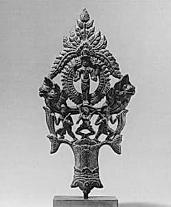 Finial with the Earth Goddess, Nan Brah Dharani, and Standing Vishnu by Unknown Artist