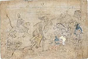 Durga and Kali Approach the Gathered Armies of Chanda and Munda: Scene from the Devi Mahatmya by Unknown Artist
