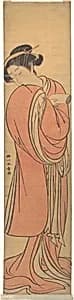 Woman in Red by Katsukawa Shunshō　勝川春章