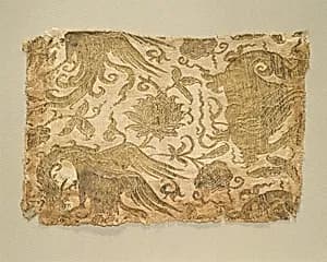 Textile with Phoenix, Winged Animal and Flowers by Unknown Artist
