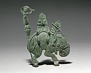 Demons on an Elephant with Nan Brah Dharani, the Earth Goddess, Wringing Water from Her Hair by Unknown Artist