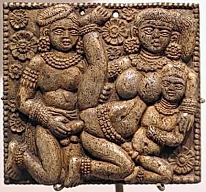 Plaque with Erotic Scene by Unknown Artist
